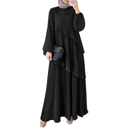 2025 ZANZEA Fashion Women Autumn Long Sleeve Maxi Sundress Muslim Abaya Dresses Duabi Robe Femme IsIamic Clothing Hijab Vestidos