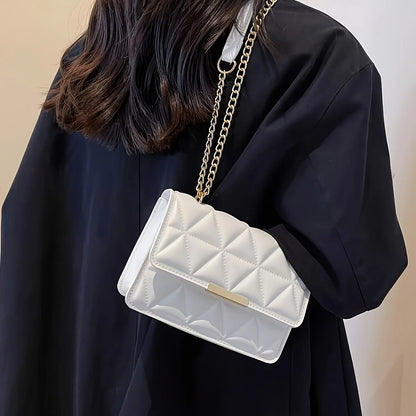 Fashion Chain Women'S Shoulder Bag, Chic Small Square Bag for Women, Luxury Quilted Handbag for Daily Travel, Shopping, Parties..