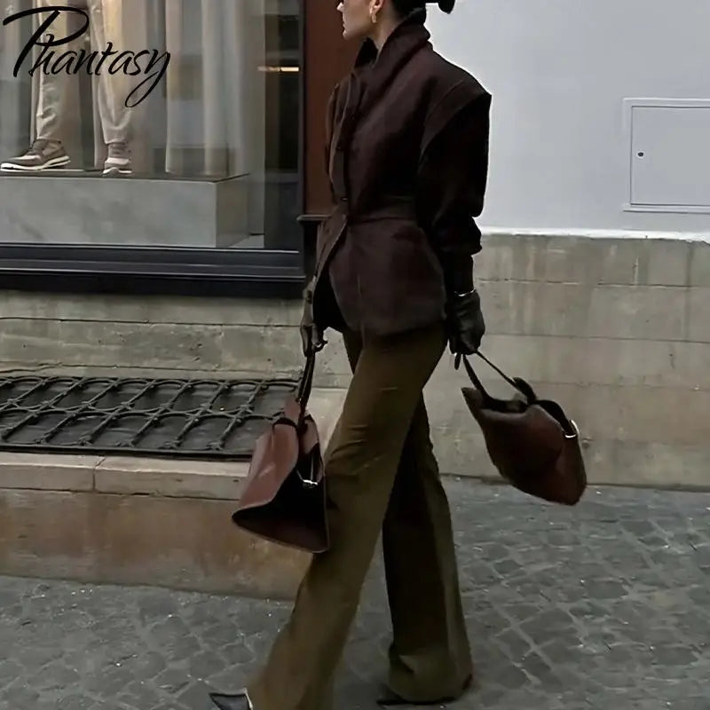 Phantasy Einreihige Schnalle Lässige Wildlederjacke Street Fashion Taille mit Knöpfen Mantel Lässiger Stil Vintage Kleidung 2025