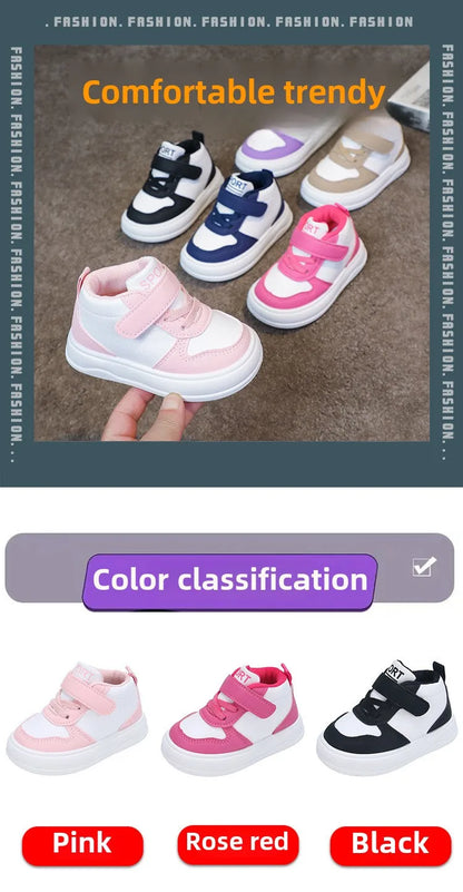 Fashion Kids Sneakers Spring Autumn High Top Breathable Casual Shoes Girls Non-slip Board Shoes Boys Outdoors Basketball Shoes.