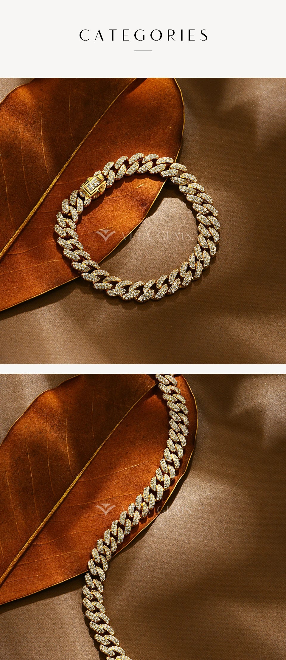 ATTAGEMS DVVS1 Full Moissanite Cuba Chain for Man Women 925 Sterling Silver 18k Gold Plated Hip Hop Tennis Bracelet Fine Jewelry.