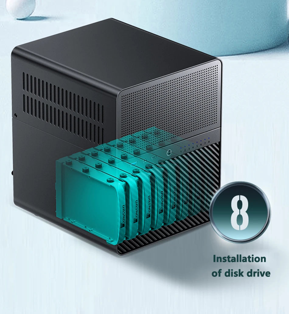 JONSBO N3 NAS Mini Case All-In-One Aluminum ITX Chassis 8 Hard Disk Location Support 130mm CPU Cooler 250mm Graphics Card.