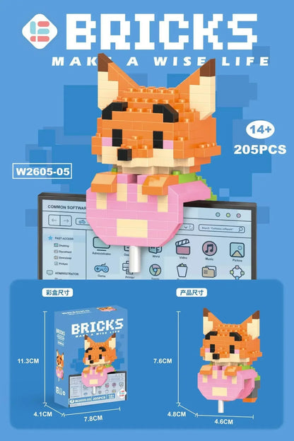 Disney 108 Style Stitch LinaBell Hello Kitty Building Blocks Princess Cartoon Figrues Bricks Children's Assembly Toys Model Gift