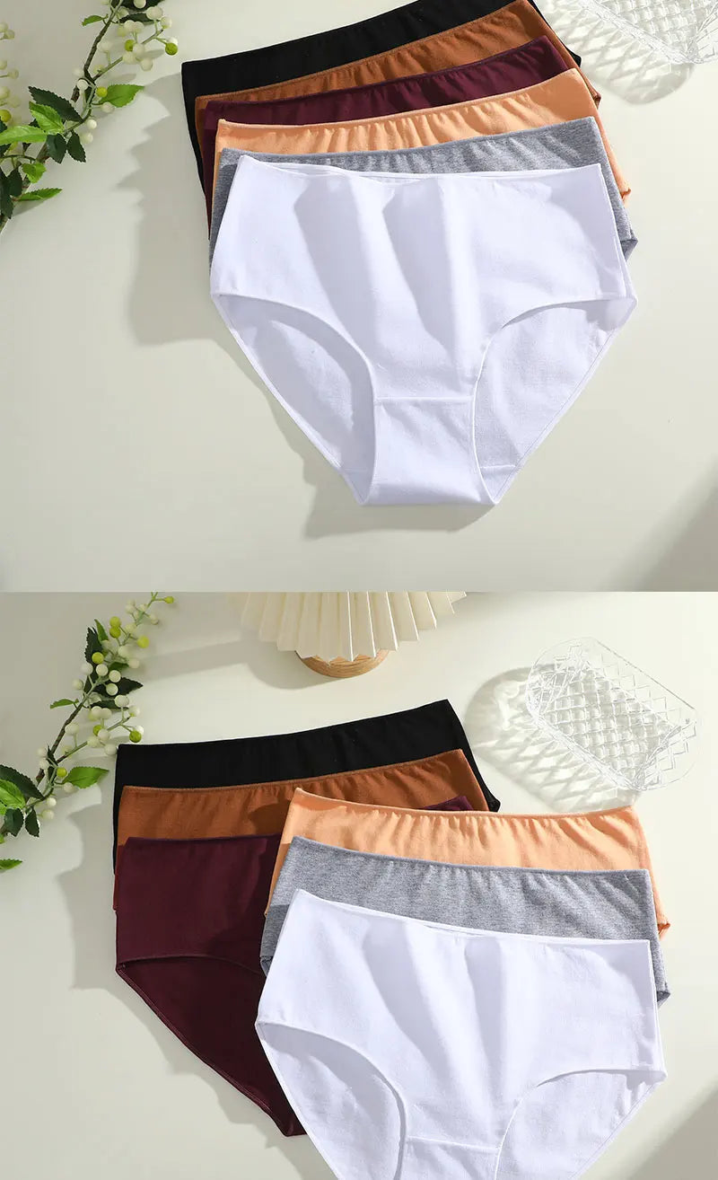 4Pcs/Set Comfort Cotton Panties Women High Waist Briefs Seamless Underwear Breathable Underpants Plus Size Panty S-2XL Intimates.