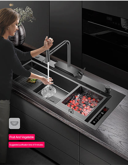 ASRAS 11550 NJH Large Size Smart Purifying Kitchen Sink Handmade Step Sink Smart Purifying Kitchen Island Sinks