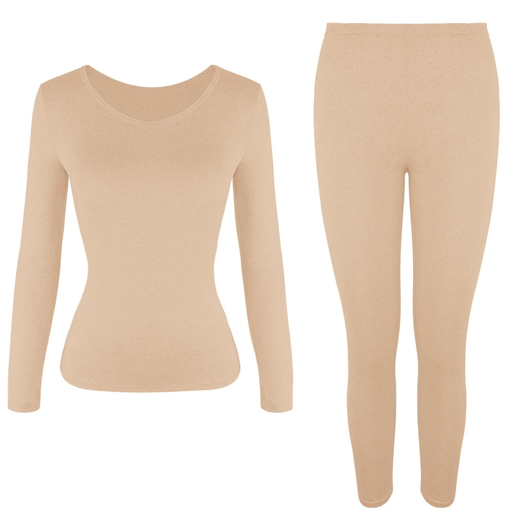 Thermal Underwear Women Autumn Winter Under Layer Clothes New Warm Pajamas Sets for Female 2 Pieces Long John Top Legging