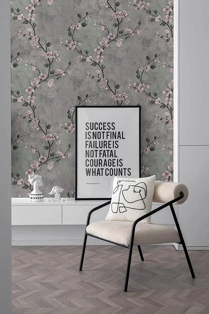 Vintage Floral Grün Grau Peel And Stick Tapete Blume Selbstklebende Tapete Schlafzimmer Dekor Möbel Renovieren Wandaufkleber