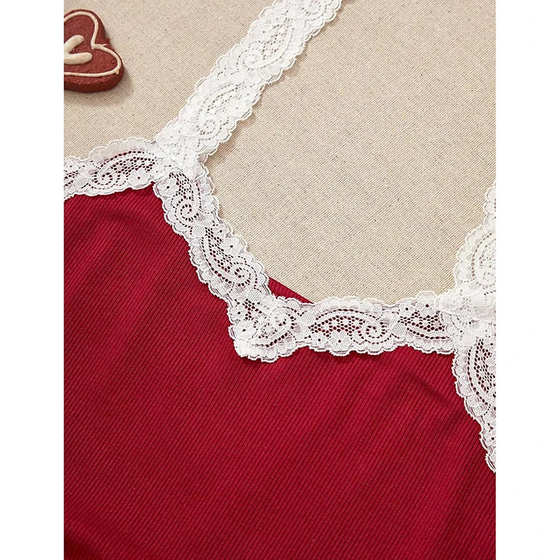 Frauen Pyjama Set Spitze Patchwork V-ausschnitt Nachtwäsche Sexy Nachthemden Anzug Leibchen Top Gedruckt Shorts Weiche Pyjamas Loungewear.