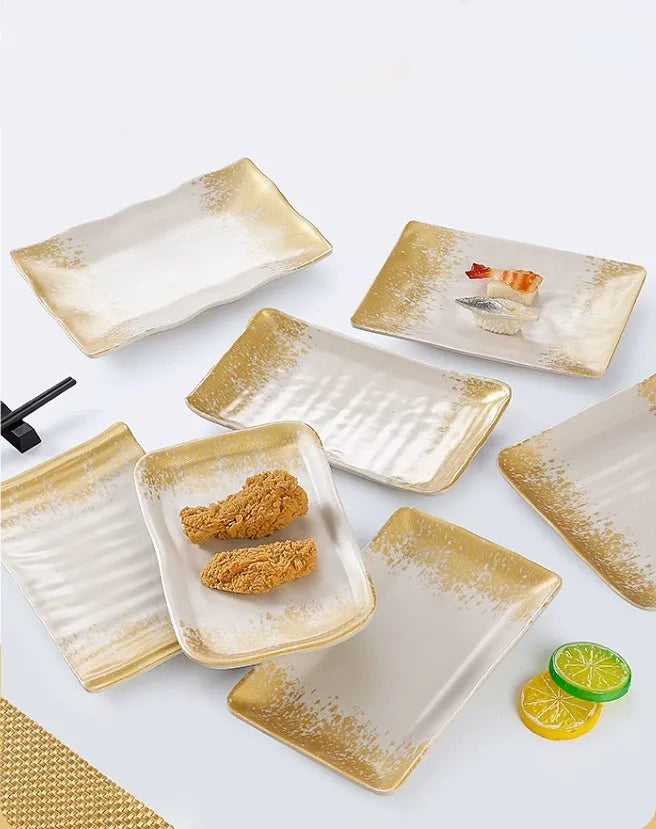 1Pc Thickened Melamine Tableware Not Easily Broken Plastic Barbecue Plate Merchant Dining Plate Household Kitchen Accessories.