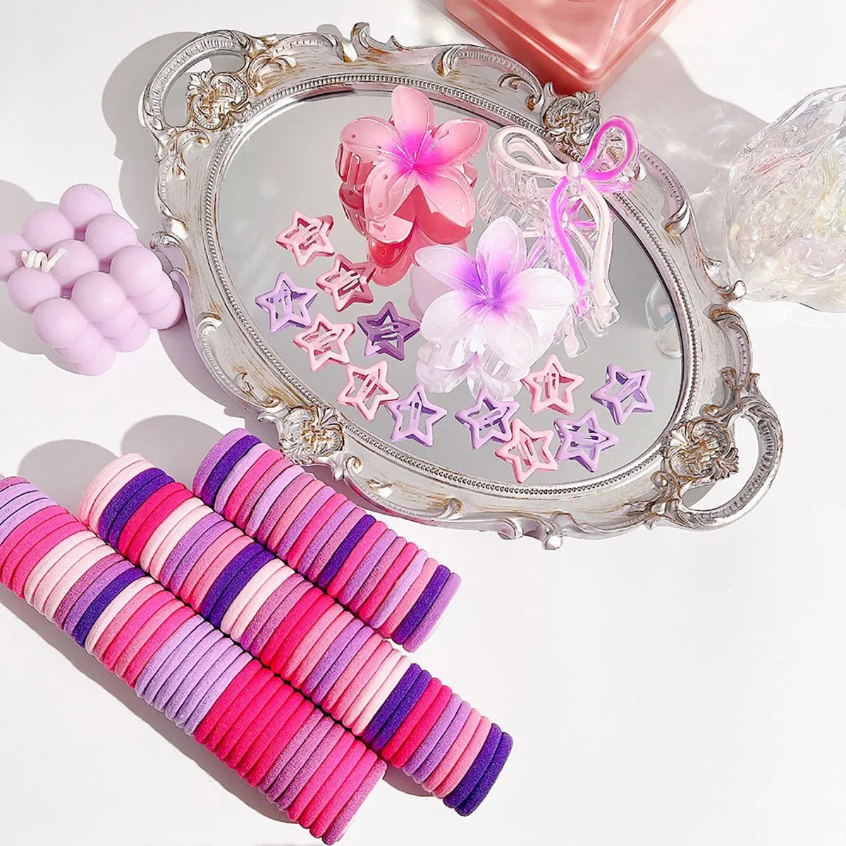 High Elasticity Hair Clip Set Butterfly Knot Egg Flower Combination Hair Grips Volumizing Sweet Fresh Looking Hair Clips.