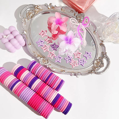 High Elasticity Hair Clip Set Butterfly Knot Egg Flower Combination Hair Grips Volumizing Sweet Fresh Looking Hair Clips.