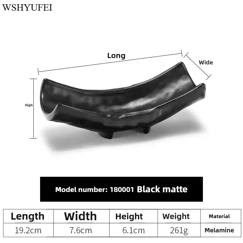 Black Melamine Plate Plastic Barbecue Dish Commercial Cutlery Kitchen Dinner Plates Not Easily Broken Tableware Accessories.