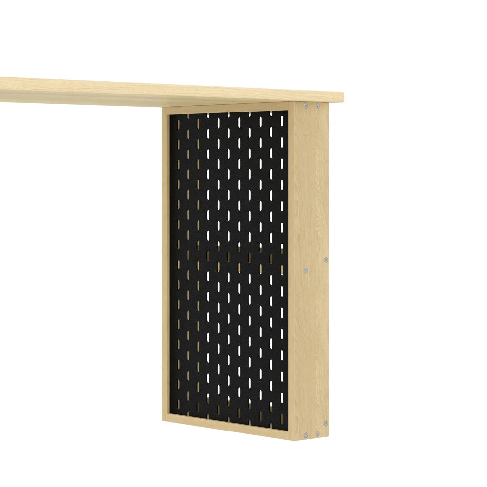 140 x 104 x 75 cm, multifunktionaler Büroschreibtisch, sechsfacher Aufbewahrungsschrank + Regal, super langlebig, austauschbare Form, natürlich