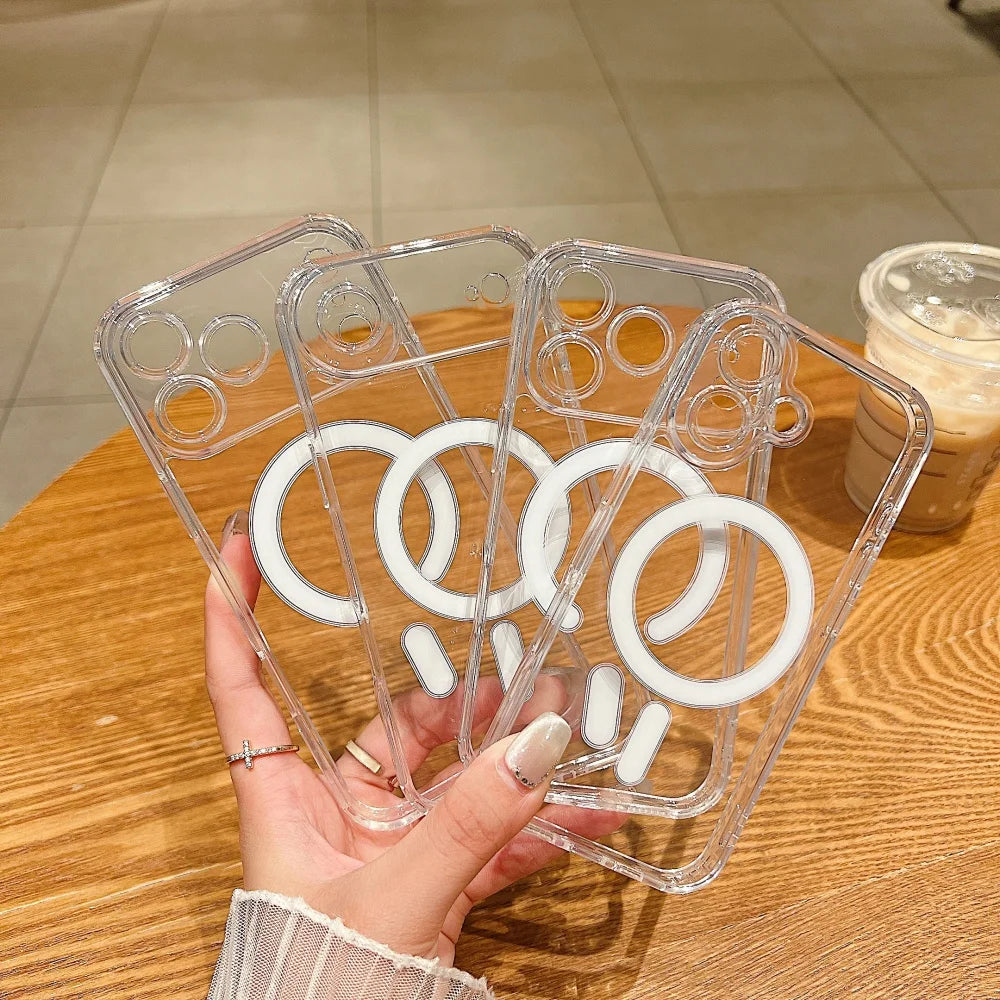 Ultra thin 17 Pro Max Magnetic Case Transparent Magsafe Case For iPhone 17 Air 16 15 14 13 11 12 Pro Max Camera Protect Cover.