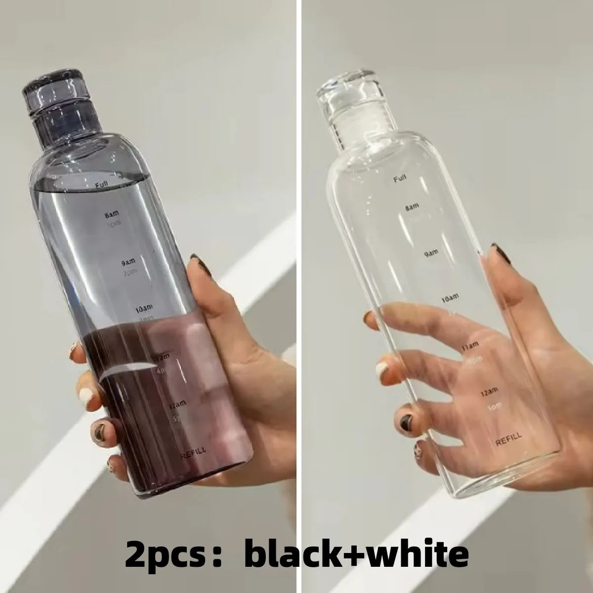 Newest Water Cup Sport Water Bottle With Time Scale Couple Plastic Portable Water Container Anti-drop Outdoor Water Bottle.