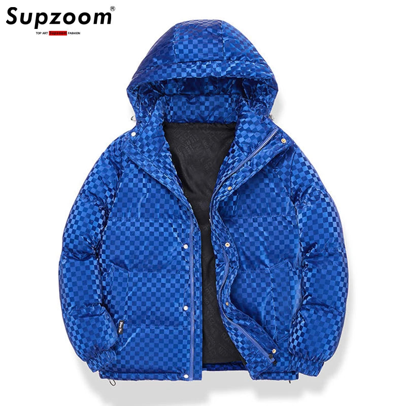 Supzoom New Arrival Casual Mens Winter Trendy Hooded Bread Couple Bright Face Starry Thickened Coat Cotton-padded Jackets.