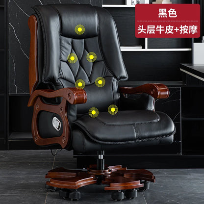 Business Leder Büro Computer Stuhl Liege Verstellbare Rückenlehne Executive Rotierenden Stuhl Massage Computer Büro Möbel