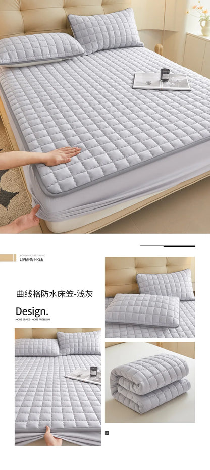 2025 New Thickening Quilted Waterproof Mattress Skin-friendly Slow rebound Cushion Anti-wrinkle Single double size Fitted Mat