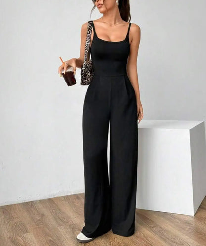Women Sexy Jumpsuits Backless Suspenders Rompers One Piece Overalls Sleeveless Wide Leg Pants Solid Streetwear Summer.