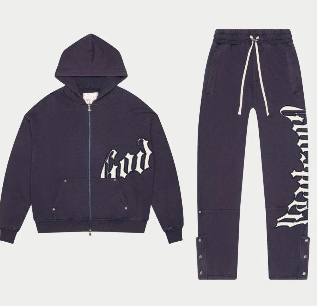Y2k Retro Zipper Hoodie and Sweatpants 2-piece Set Washed Cotton Men Women Tracksuit Gothic Letter Loose Sweatshirt Jogger Suit.