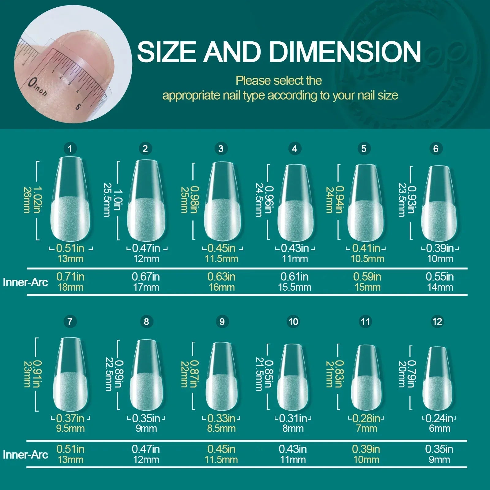 Nailpop 120pcs/box Gel X Nail Tips Medium Short Shape Almond/Square/Soft Gel Nail Tips False Nails Soak Off Easy Nail Extensions.