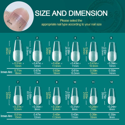 Nailpop 120pcs/box Gel X Nail Tips Medium Short Shape Almond/Square/Soft Gel Nail Tips False Nails Soak Off Easy Nail Extensions.