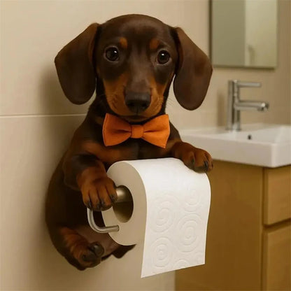 1 PCS Lustige Hund Toilettenpapierhalter Wand Harz Tier Statue Badezimmer Tissue Roll Organizer Wohnkultur