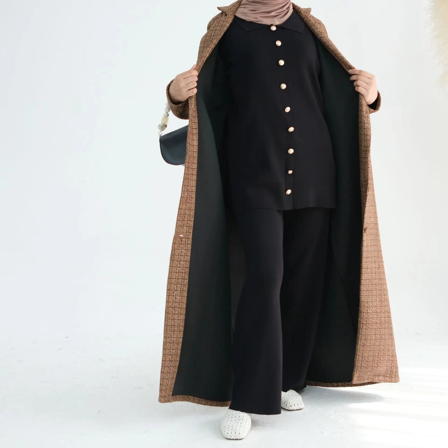 Ramadan Eid Winter Open Abaya Dubai Muslim Modest Coat Kimono African Dresses For Women Kebaya Kaftan Islam Robe Femme Musulmane