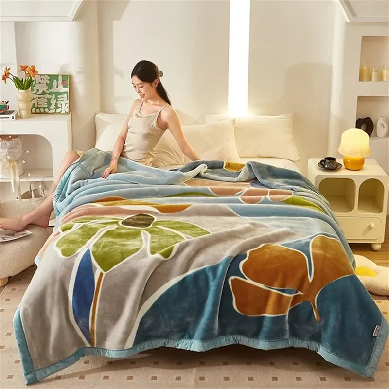 [2.5Kg] Double-layer g-thickened Raschel  - et Winter wedding Fine woven fleece Double-sided.