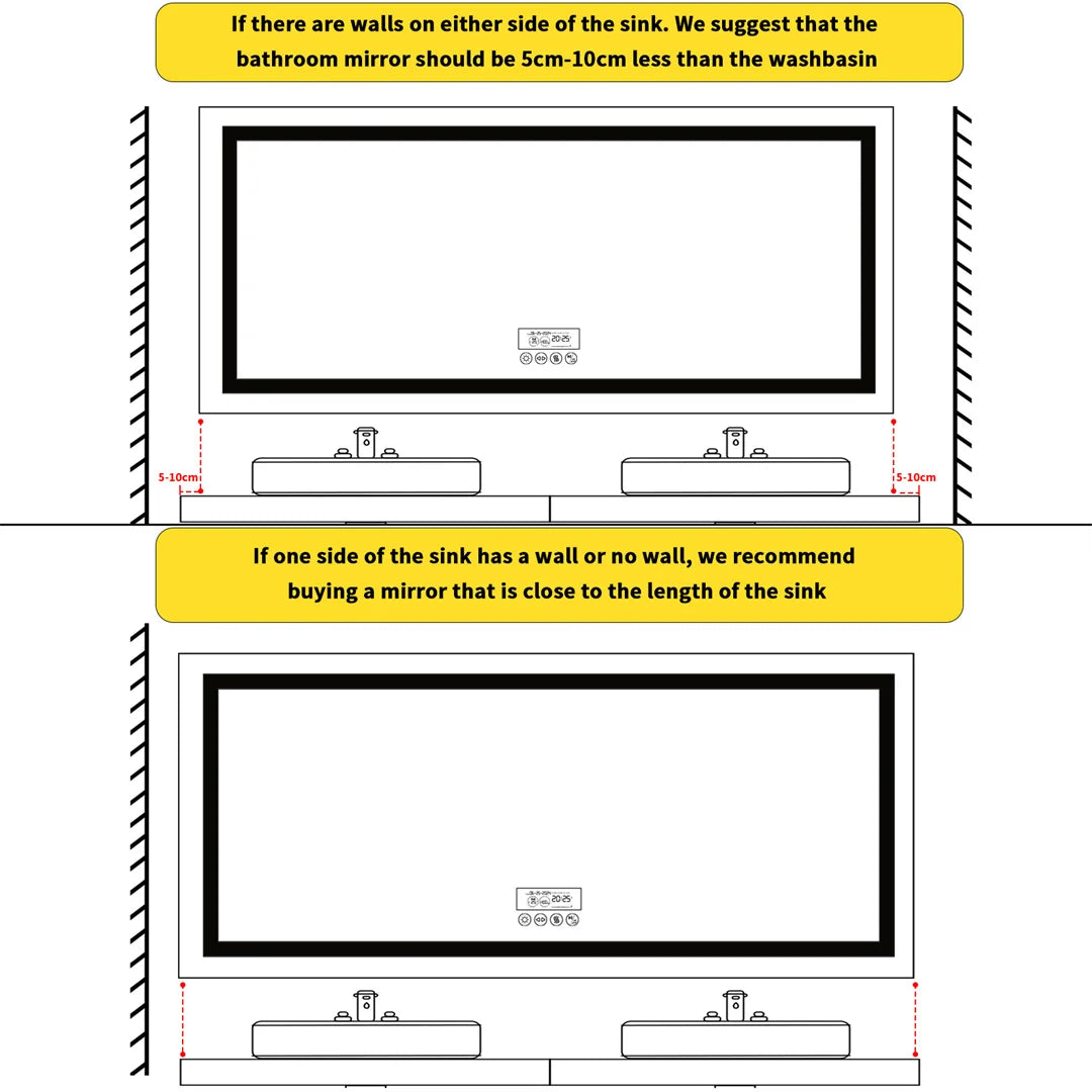 LUVODI Großer beleuchteter Bluetooth-Badezimmerspiegel, rechteckig, beschlagfrei, LED-Badezimmer-Kosmetikspiegel mit Bluetooth-Lautsprecher, 3-farbig