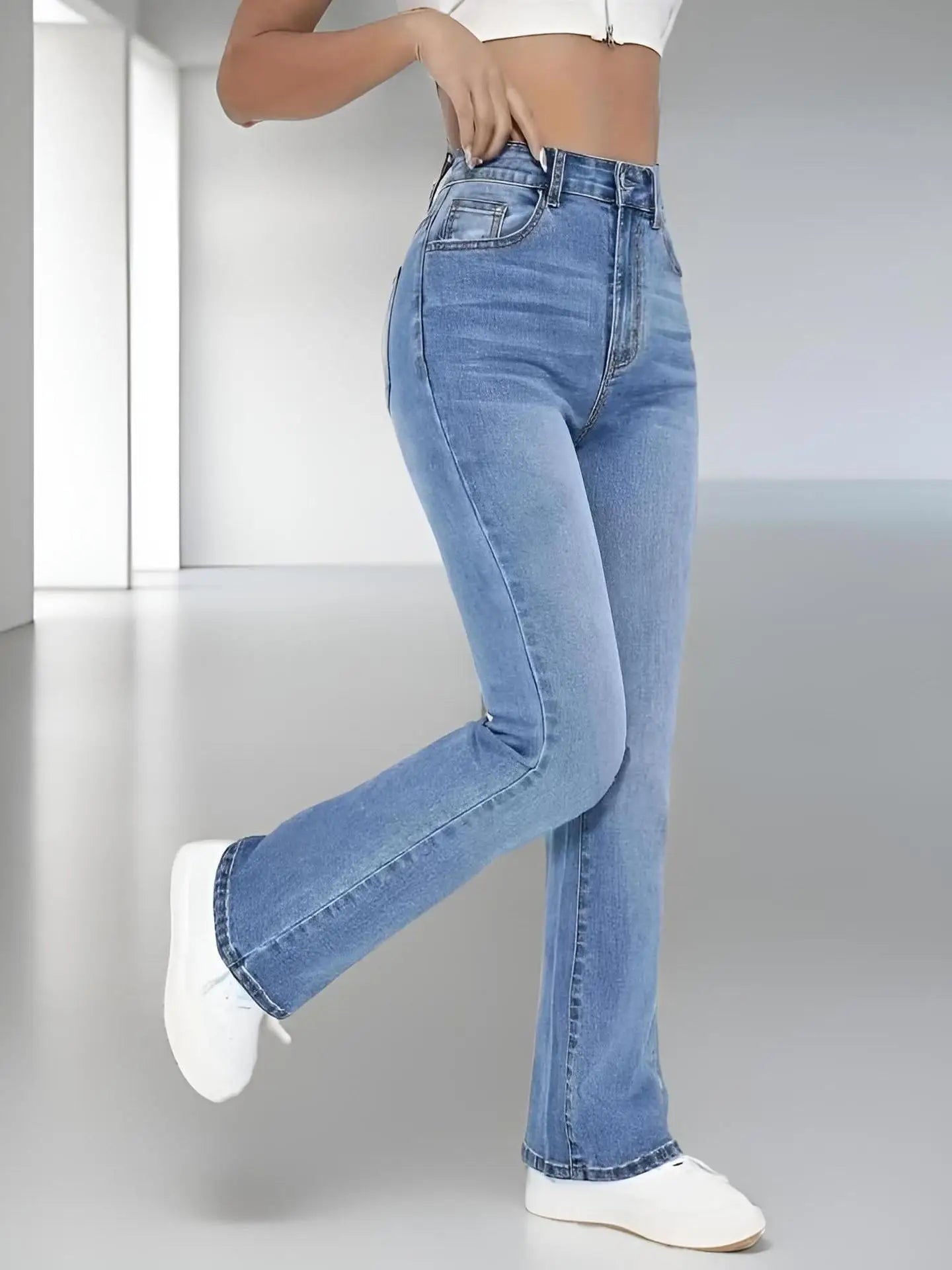 Neue Damen-Hot-Jeans zum Abnehmen im europäischen und amerikanischen Stil, lässige, vielseitige, gewaschene Denim-Hose mit hoher Taille für Damen.