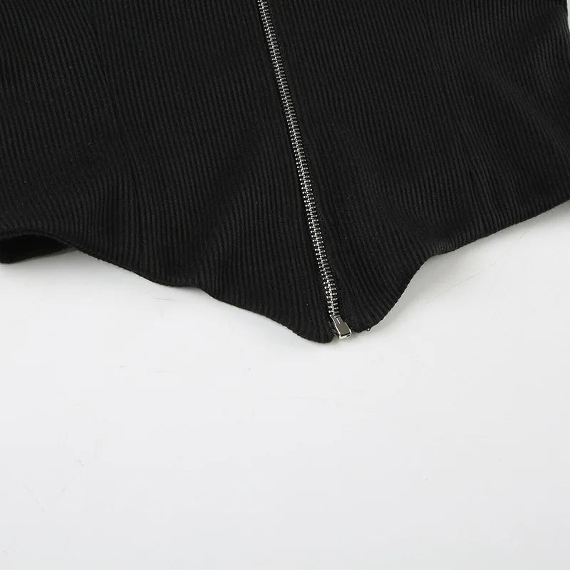 Goth Dark Autumn Winter Faux Fur Collar Solid Hooded Coats Women Casual Slim Waist Zip Hoodies Gothic Jackets Chic Streetwear.