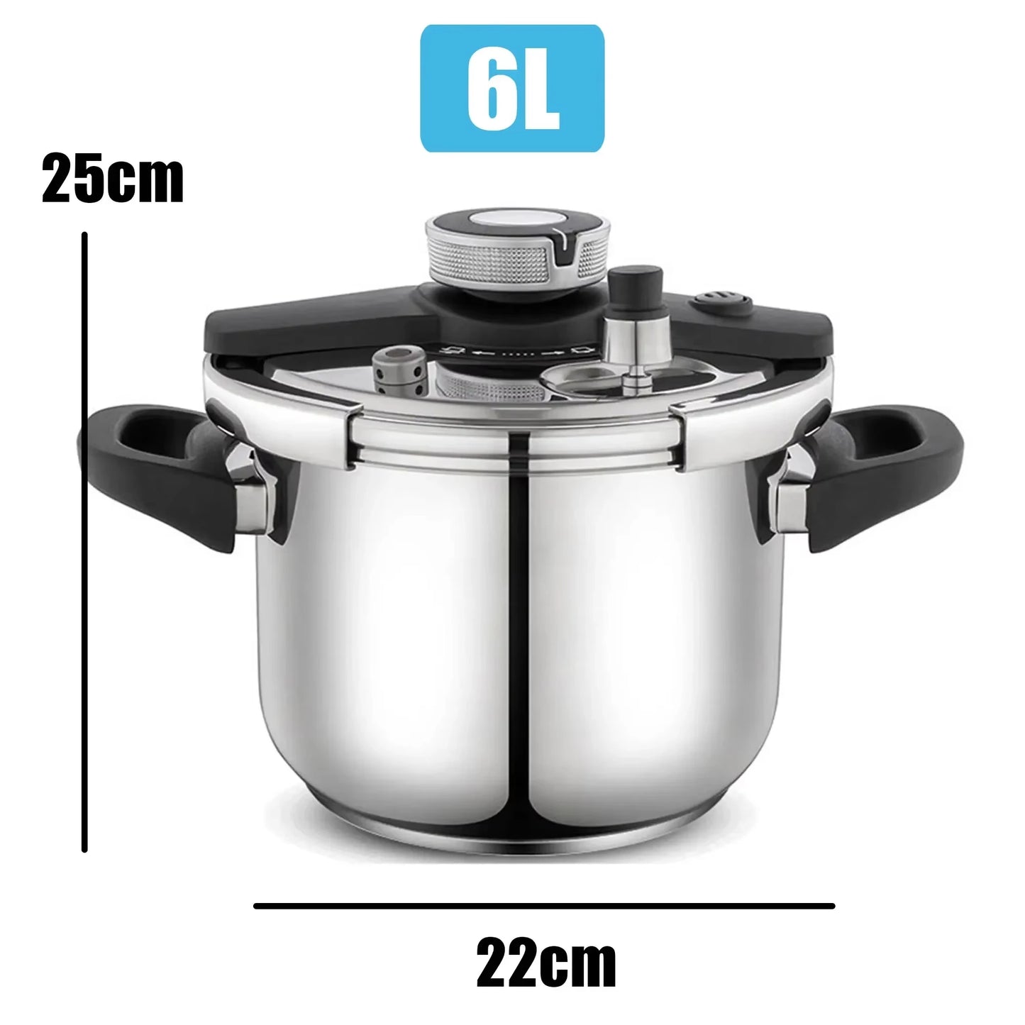 MOEYE 4/6L Pressure Cooker Multifunctional Pressure-Limited Explosion-proof Pressure Cooker Stainless Steel Kitchen Pressure Pot.