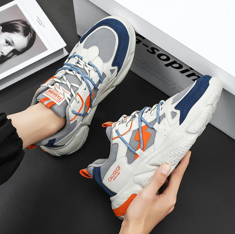 2025 Autumn Men Shoes Fashion Sneakers Height Increasing Casual Chunky Shoes Male Trainers Running Sports Shoes.