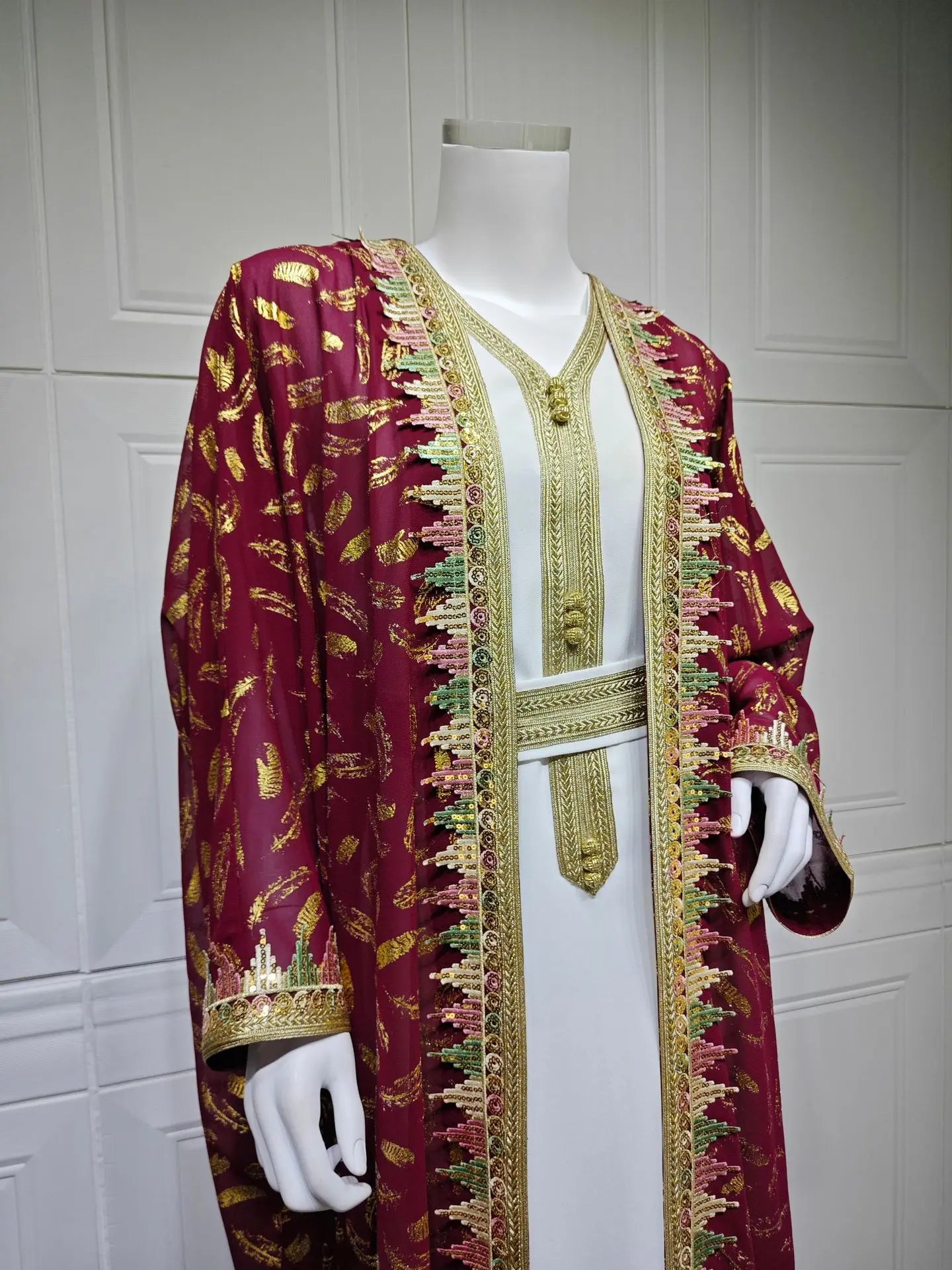 Eid Kimono Jalabiya Muslim Set Women Abaya Dubai Kaftan Morocco Caftan Kebaya Ramadan Dress Djellaba Islam Clothing Ramadan Robe