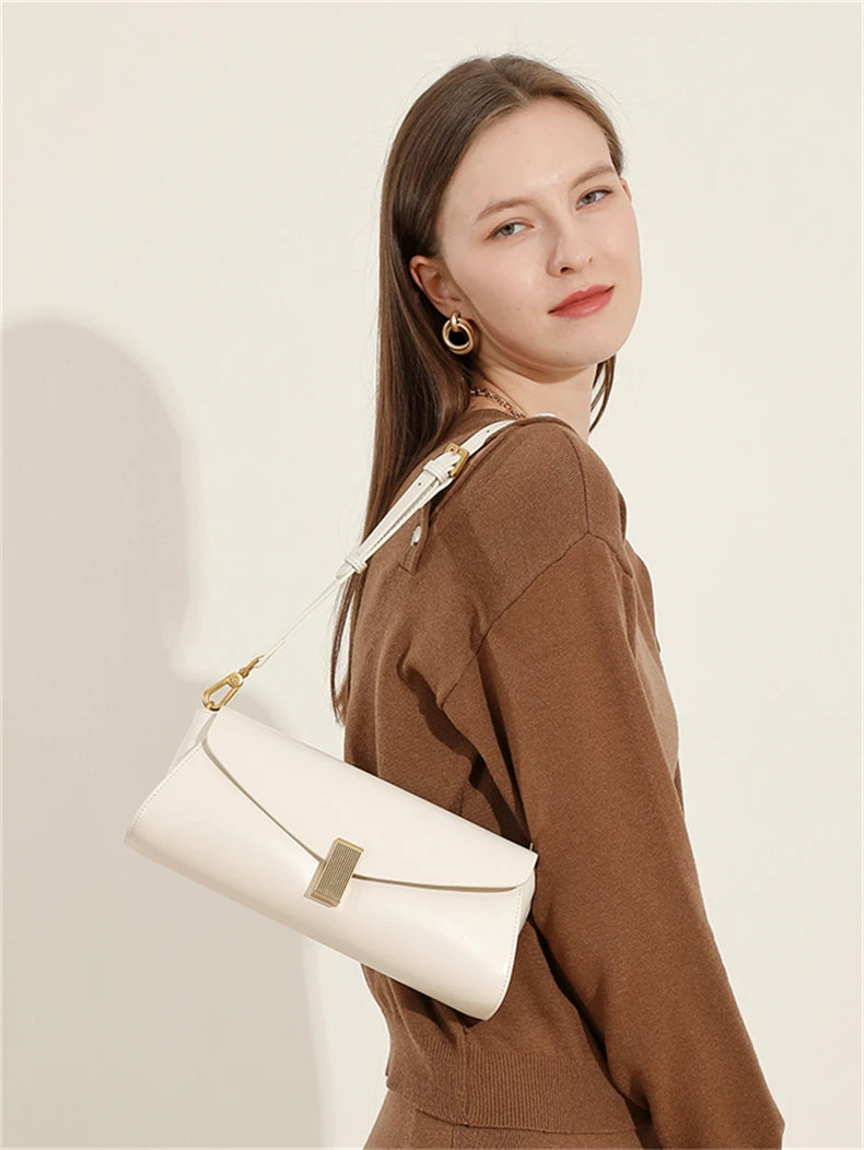 Hifashion Elegant Genuine Leather Underarm Shoulder Bags For Women 2025 Luxury Designer Crossbody Purses Square Ladies Handbags.