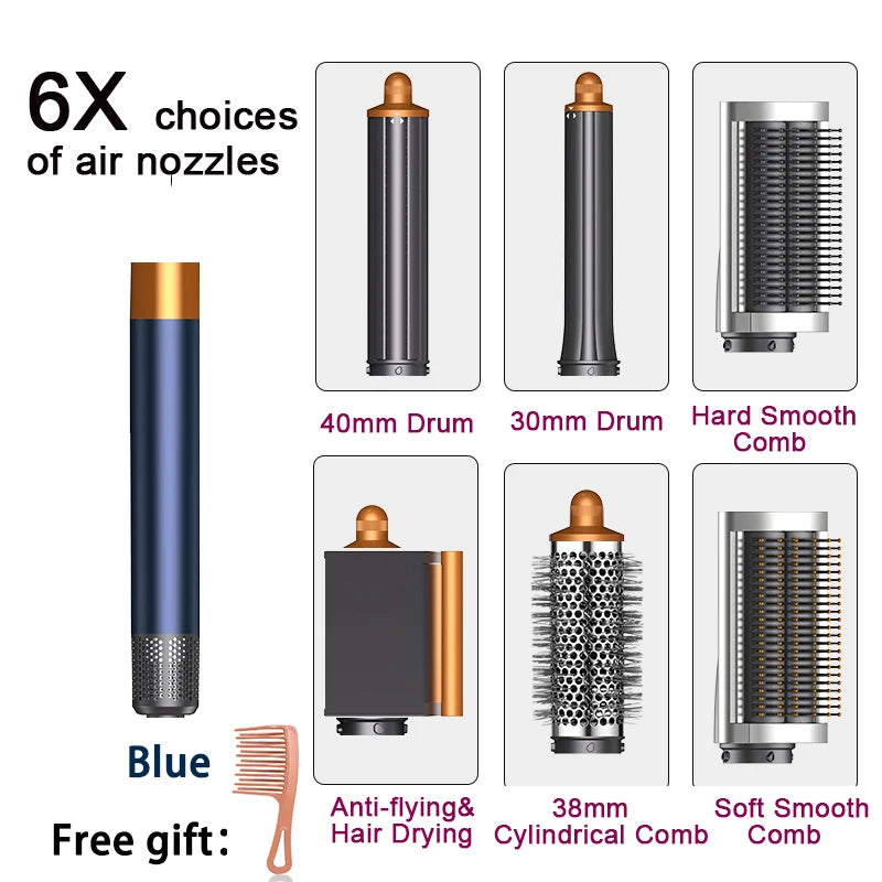 6IN1 Multi Hair Styler, 1300W High Power, Combines Drying, Straightening and Curling Functions, Suitable for Home and Salon Use