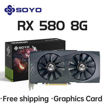 SOYO Graphics Cards Radeon RX580 8G & RX550 4G Video Gaming Card PCIE3.0x16 GPU Desktop Computer Components AMD RX 580 8G.