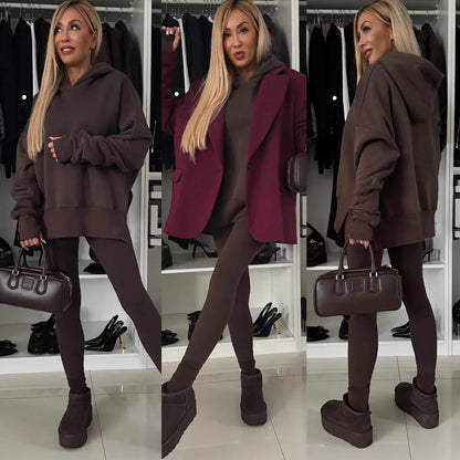 Women 2 Piece Set Hoddies Tracksuit Hooded Top & Pants Set Sweatshirts Suit Trouser Outfits Spring Jogging Sport Y2k Streetwear.