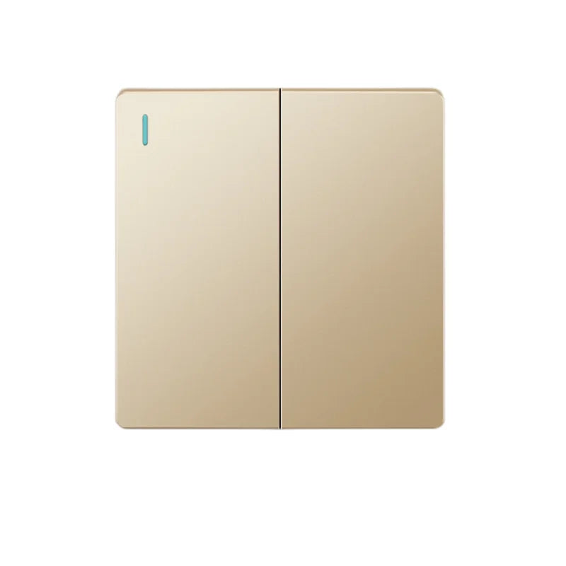 UK Standard 13A Gold USB Stecker Wandsteckdose Lichtschalter, 220V Universal 6-Loch-Doppelsteckdose mit 2,1A USB-Ladeanschluss