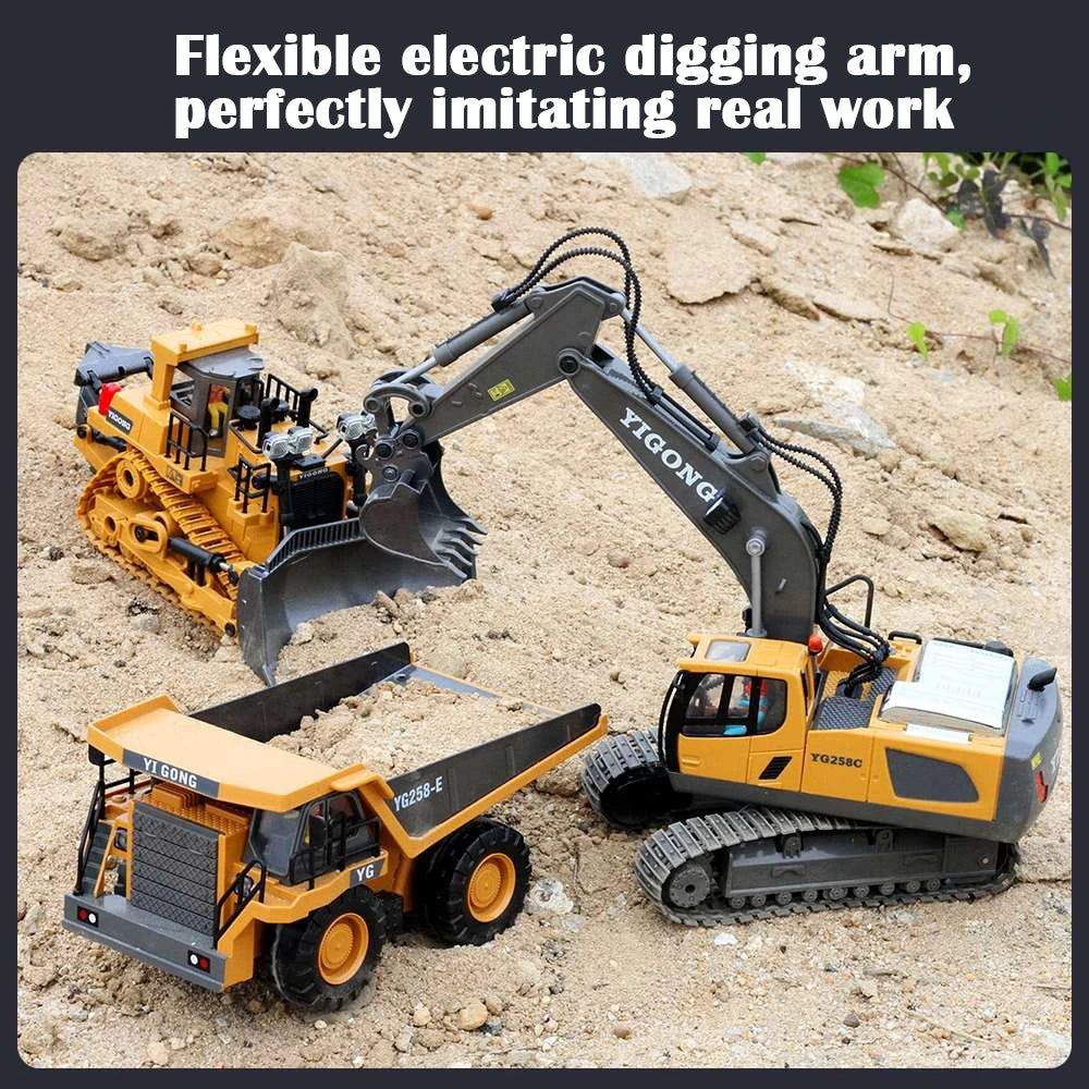 RC Excavator 1:20 Remote Control Truck 2.4G RC Crawler Engineering Vehicle Truck Radio Control Children's Day Christmas Gifts.