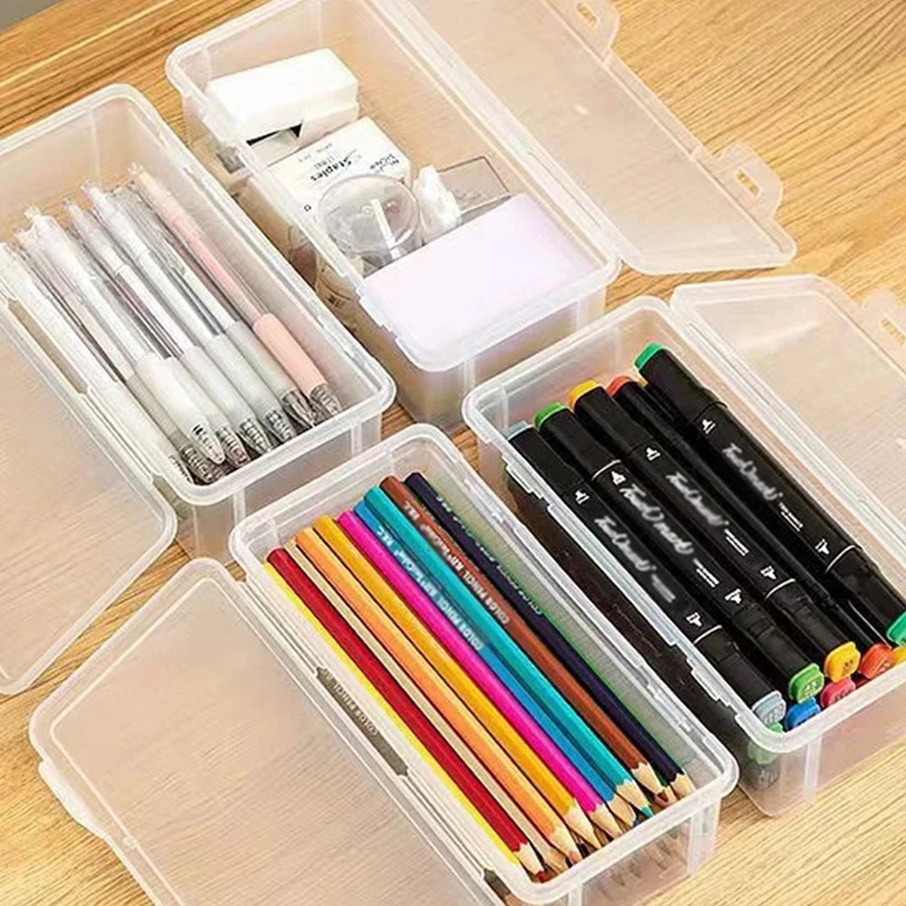 1/2/3/4 stücke Kunststoff Transluzenten Bleistift Fall Große Kapazität Bleistift Boxen Tragbare Lagerung Organizer Box Student büro Liefert.