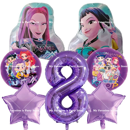 Kpop Dämon Jäger Geburtstag Luftballons Set Anzahl Ballon Anzug Folie Ballon Cartoon Geburtstag Party Liefert Dekor Baby Dusche Geschenk.