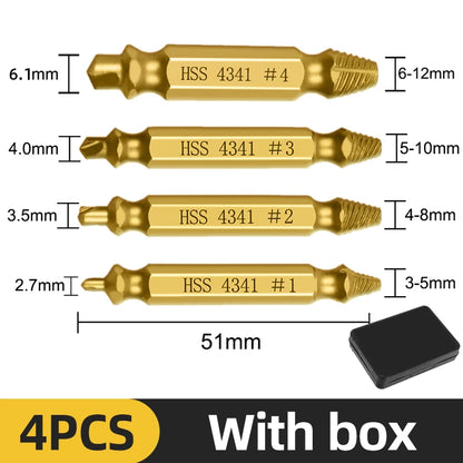 TOOLEYE Beschädigte Schraube Extractor Set Zentrum Bohrer Set Holzbearbeitung Werkzeuge Gebrochene Bolzen Extractor Schrauben Schrauben Entferner Extractor