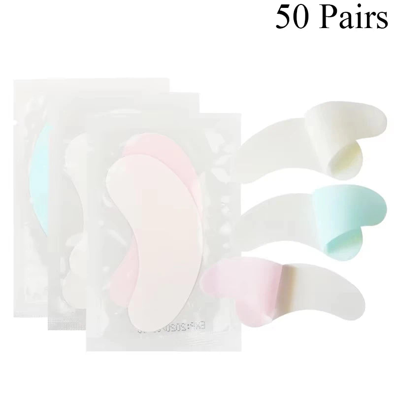 50pairs Eye Patches Under Eye Pads Paper Gel Lash Pad Eye Sticker Tips Wraps Hydrogel Eyelash Extension Patch Makeup Tool.