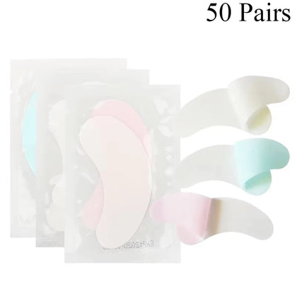 50pairs Eye Patches Under Eye Pads Paper Gel Lash Pad Eye Sticker Tips Wraps Hydrogel Eyelash Extension Patch Makeup Tool.