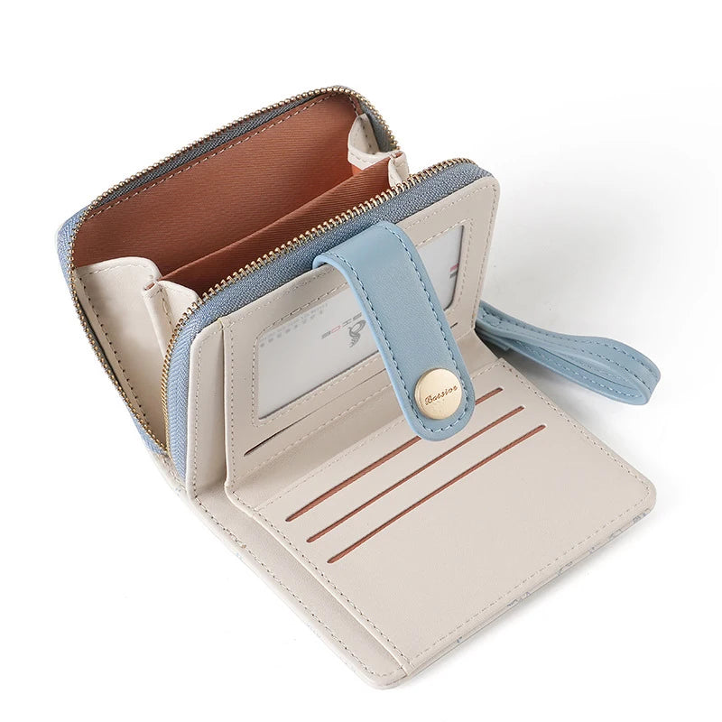 Japanese Cute Cat Girls Wallet Short Student ID Bank Card Holder Money Bag Zipper Wallets For Women Key Storage Purse Coin Purse.