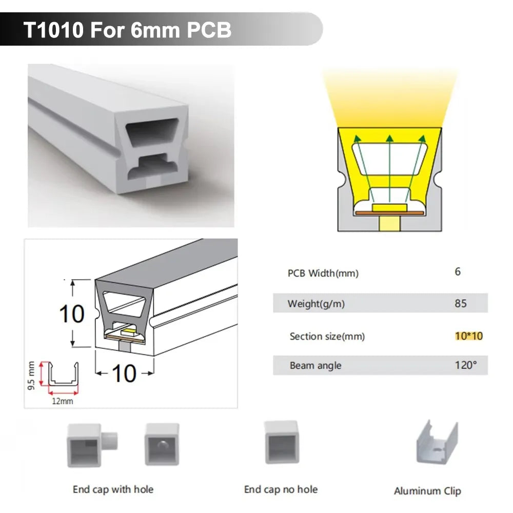 Silicone Neon Tube IP67 Waterproof Flexible Soft Silica Gel Sign 1m 2m 3m 4m 5m For WS2811 WS2812B 5050 2835 COB LED Strip Light.