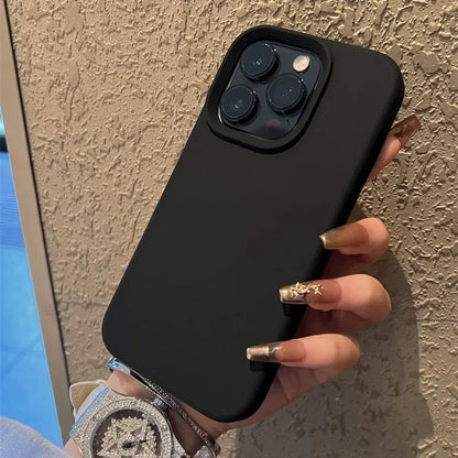 Luxury Silicone Shockproof Phone Case For iPhone 17 Air 16 15 14 13 12 11 Pro Max Plus 16E High Guality Solid Color Cases Cover.