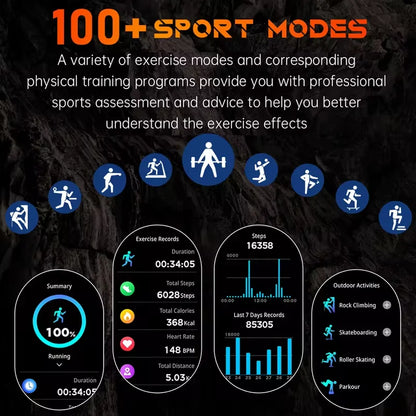 New Outdoor Sport Smart Watch Men 1.46" AMOLED Screen LED Flashlight 515mAh Battery 10ATM Waterproof Bluetooth Call Smartwatch.